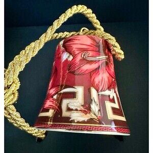 Rare Brand New Versace Bell Christmas Blooms Ornament, Luxury Holiday Decor, NEW